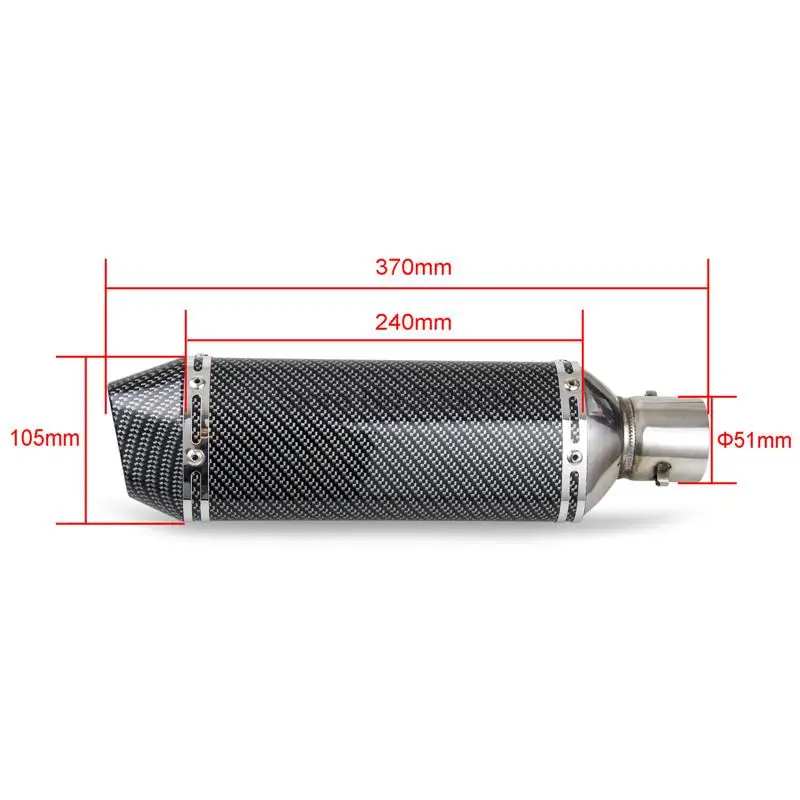 

51MM Steel Exhaust Pipe Muffler With Moveable DB Killer For CB400 CB600 CBR600 CBR1000 YZF R1 R6 GSXR NINJA Z750 800 Motorcycle