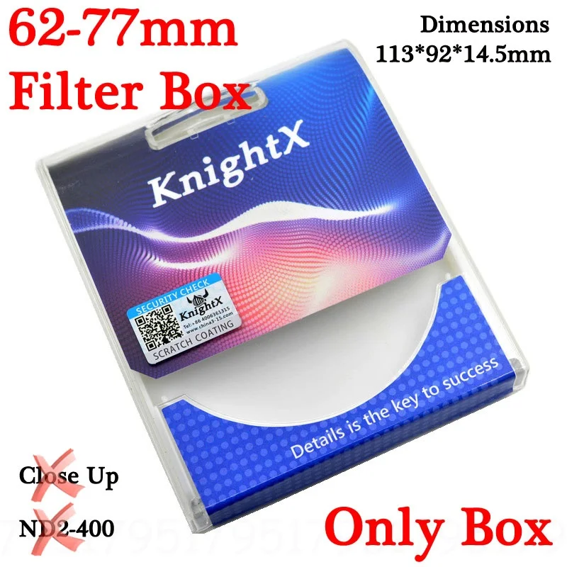 62-77mm Filter Box KnightX FLD UV CPL ND2 ND4 ND8 Star gnd фильтр объектива камеры для canon nikon 49 мм 52 мм 58 мм 67 мм 77 мм d70 400d light 18-200 цвет - Цвет: 62-77mm Filter Box