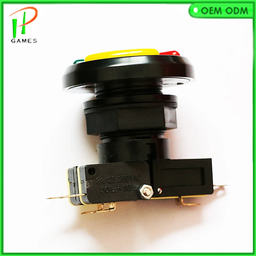 Трехцветная аркадная Кнопка 3 в 1 2 шт. кнопки встроенный микропереключатель