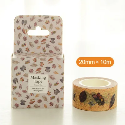 2cm 10m 2pcs leave print design washi tape Adhesive DIY Scrapbook Sticker Label Masking home decor | Дом и сад