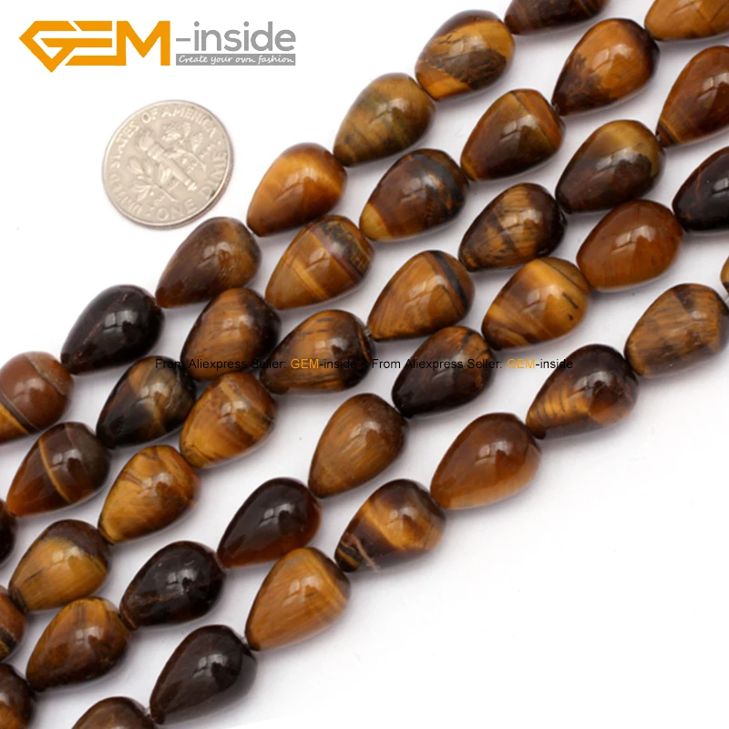Натуральные каплевидные бусины с драгоценным камнем в форме Тигрового Глаза для