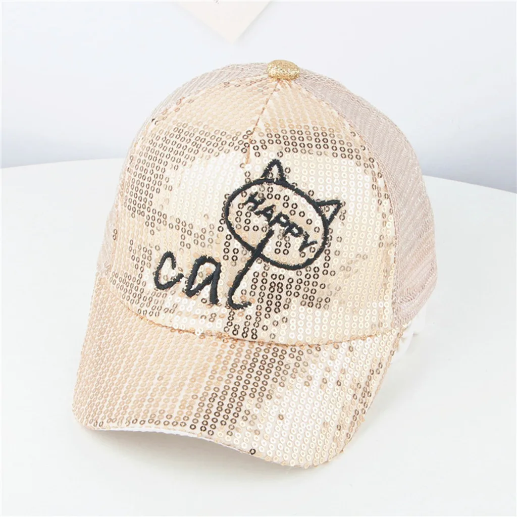 Спортивная Кепка сетчатая милая детская Студенческая шапка с блестками