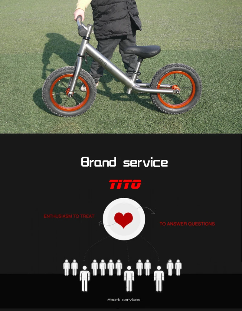 Тито титановый балансировочный велосипед учится ходить получить баланс чувство нет педаль езда игрушки для детей ребенок