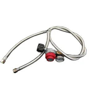 Земная звезда пропан пожарная яма газовый подогреватель гриля запасные части высокого давления регулируемый регулятор клапан y-сплиттер плетеный шланг