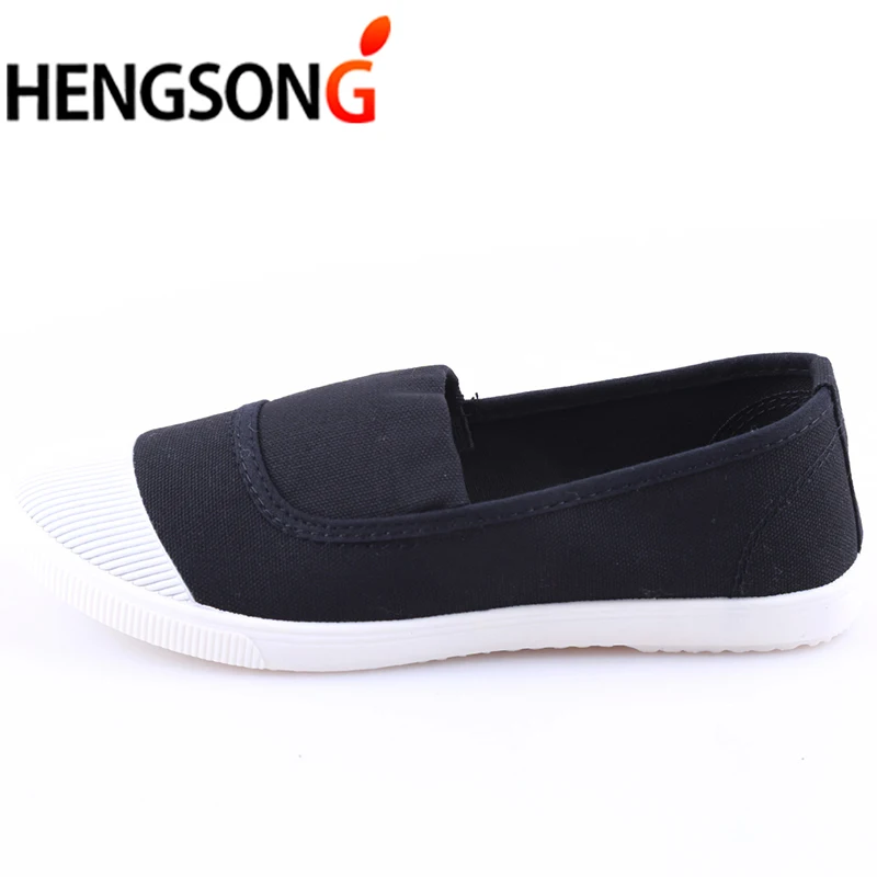 HENGSONG/Удобная белая парусиновая обувь на плоской подошве для студентов Женская