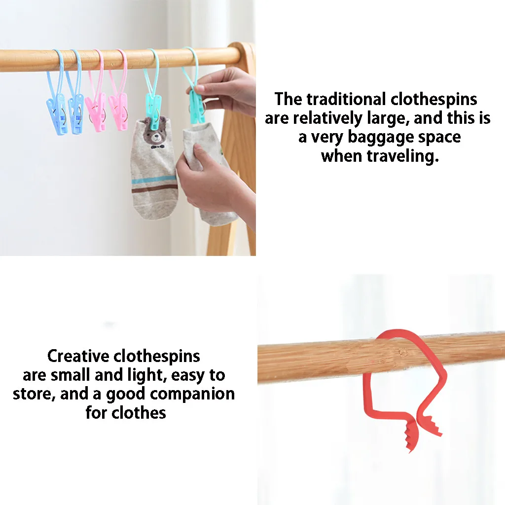 2019 Towel Clip Multipurpose Drying with Rope Travel Socks Clothespin Multifunctional 5.20 | Дом и сад