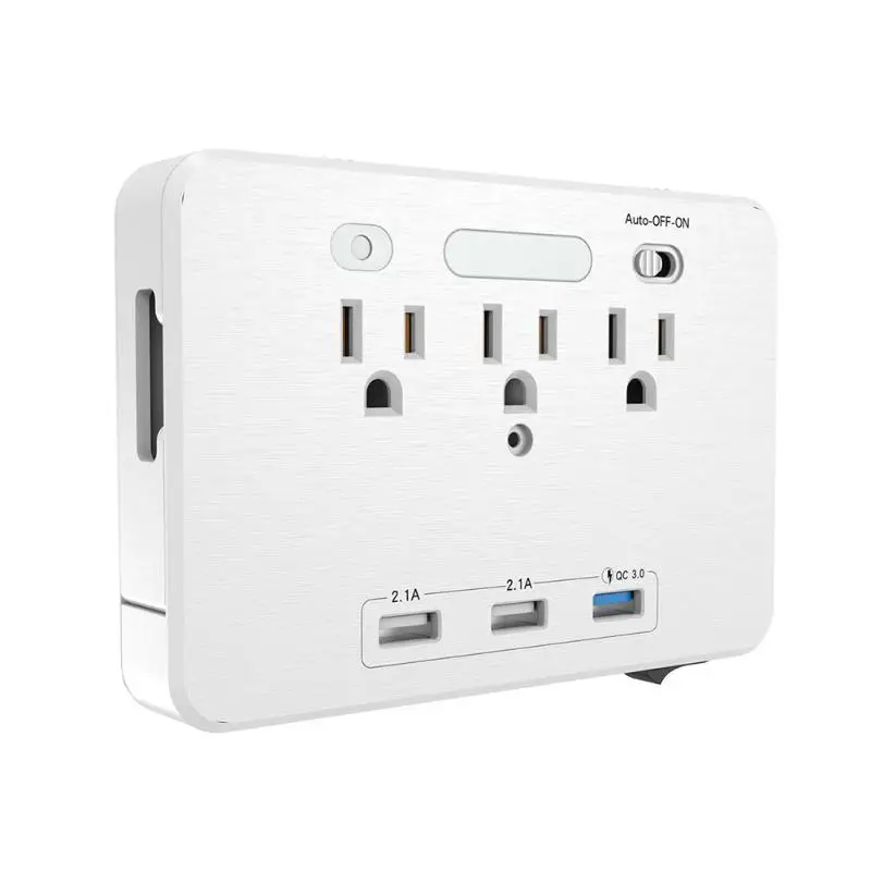 Штепсельная розетка переменного тока с 3 usb-портами, настенное крепление, защита от перенапряжения, Ночной светильник, сетевой фильтр с быстрым зарядным устройством, 3,0 штепсельная вилка США, новое поступление