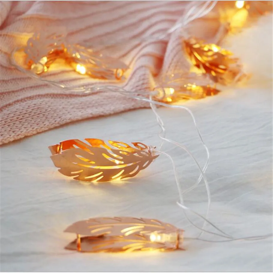 Factory sales Handmade Rose Gold Feather Led String Light Battery Fairy Party Light/ Wedding/Christmas Decoration Drop Sh | Лампы и