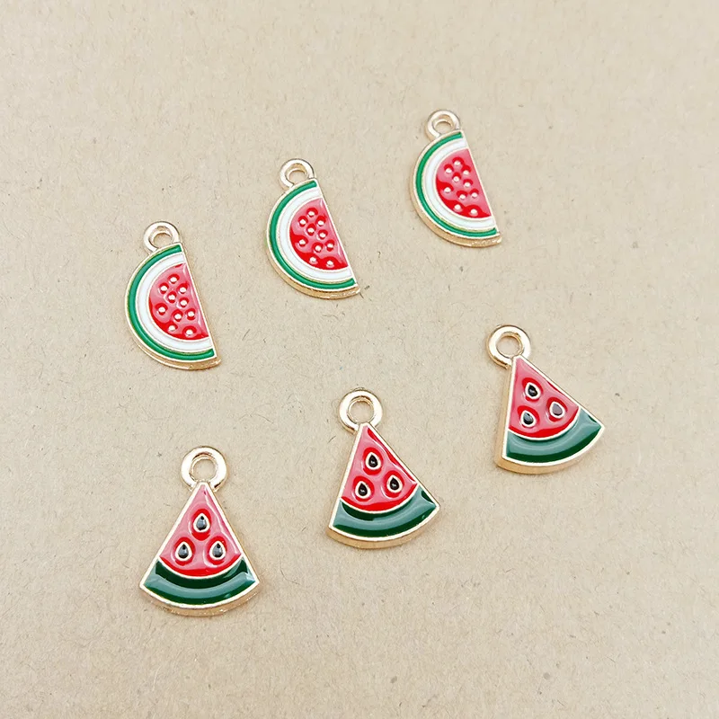 

10pcs Enamel Watermelon Charm for Jewelry Making Fashion Earring Pendant Necklace Bracelet Anklet Accessories DIY Craft Supplies