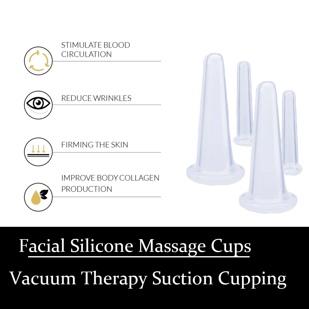Силиконовые вакуумные чашки для массажа лица|Лечение с помощью медицинских