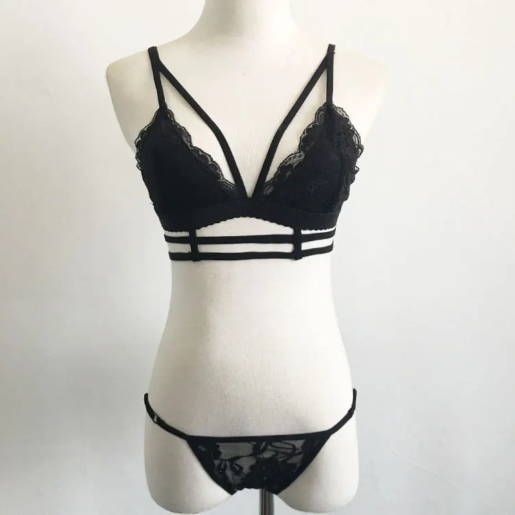 Сексуальное кружевное нижнее белье Женский комплект сексуальный однотонный
