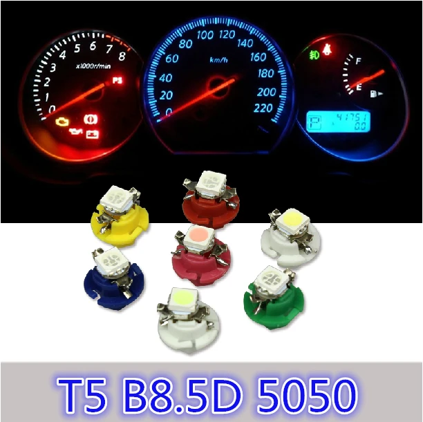 Сразу! 10 шт. белый T5 C5W B8.5D 5050 из светодиодов 1SMD автомобиль индикатор лёгкие