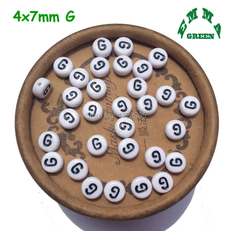 Акриловые Мини-бусины 7 мм Белый Алфавит плоские круглые буквы бусины от A до Z