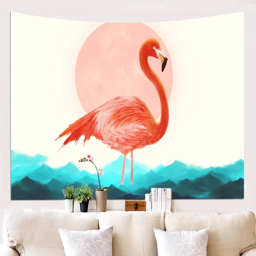 Настенный гобелен с изображением фламинго индивидуальное украшение для