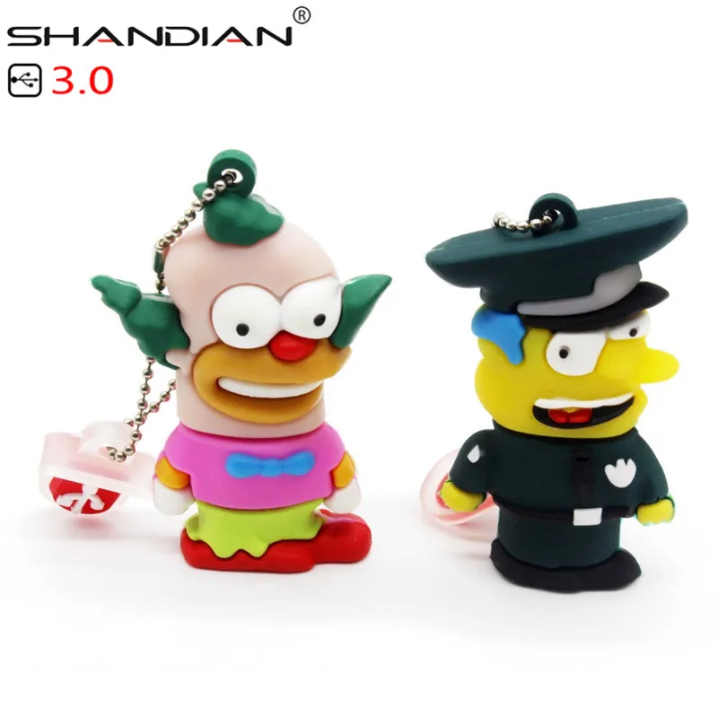 SHANDIAN USB 3,0 Барт Симпсон мышь волк 4 ГБ 8 ГБ 32 ГБ карта памяти U диск Флешка Homer ручка привода USB флеш-накопитель