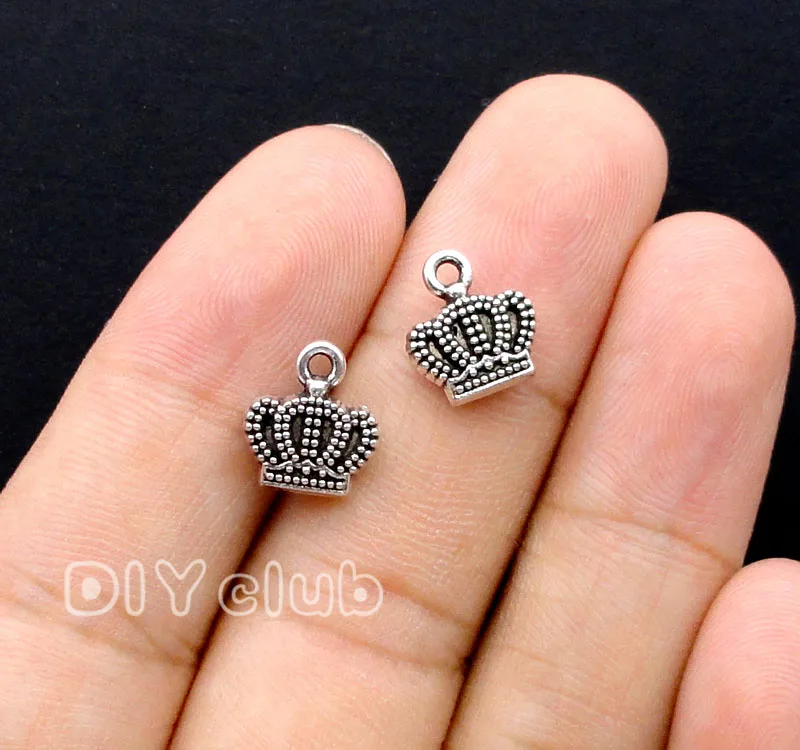 100pcs антикварная Серебряная/бронзовая Корона Подвески 11x10мм|crown charm pendant|charm pendantbronze