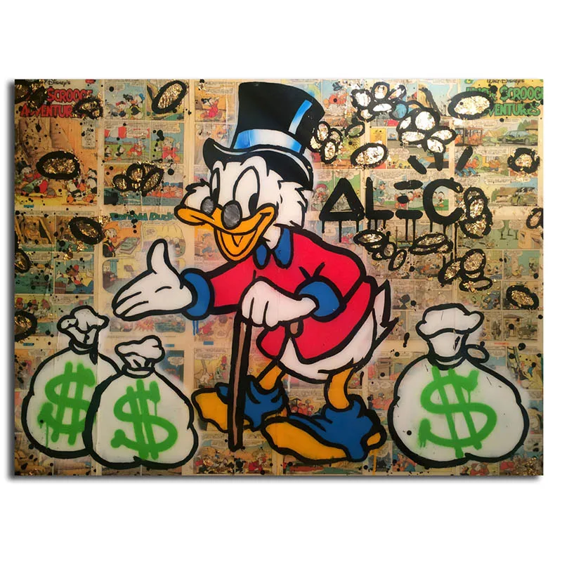 AM012 Алек Monopolyingly Wall Art Холст Картина уличный художник Скрудж макдак знак доллара статуя изображение для Гостиная Home Decor - Цвет: AM012