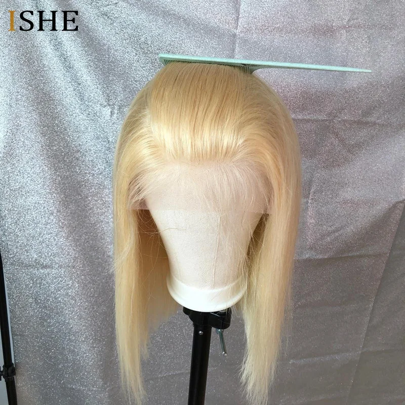 613 парик блонд на сетке спереди из человеческих волос прямой прозрачные парики
