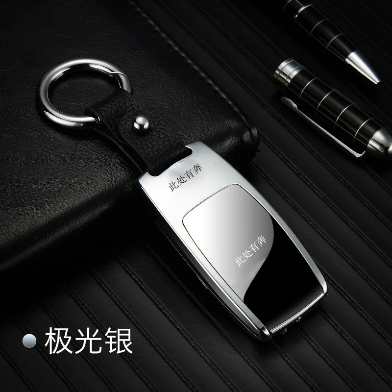 10 Светодиодный экран Металлическая USB Зажигалка перезаряжаемая Электронная зажигалка брелок сигарета турбо Зажигалка Кожаная цепочка для ключей сигара Palsma - Цвет: 10