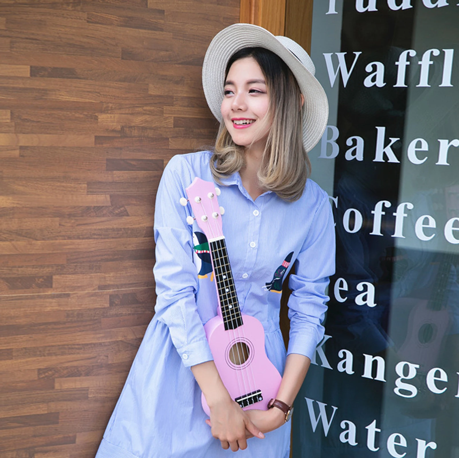 Soprano Concert Гавайская гитара 21 дюймов однотонная укулеле набор Gitaar 4 струны для