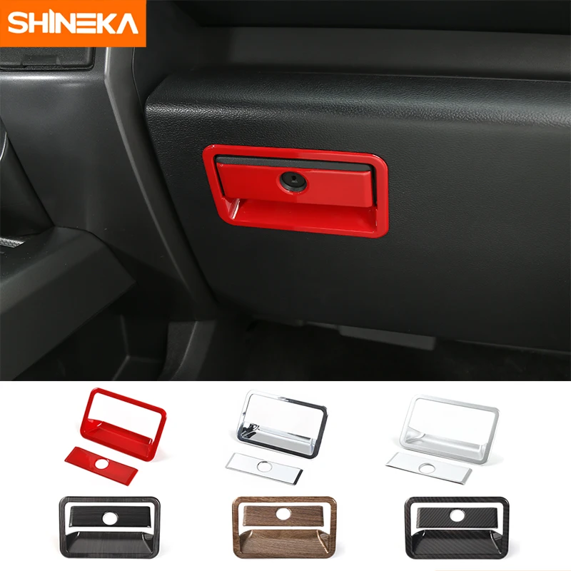 

SHINEKA Car Styling Interior Copilot Position Storage Box Handle Decoration Cover Trim Stickers for Ford F150 2015+