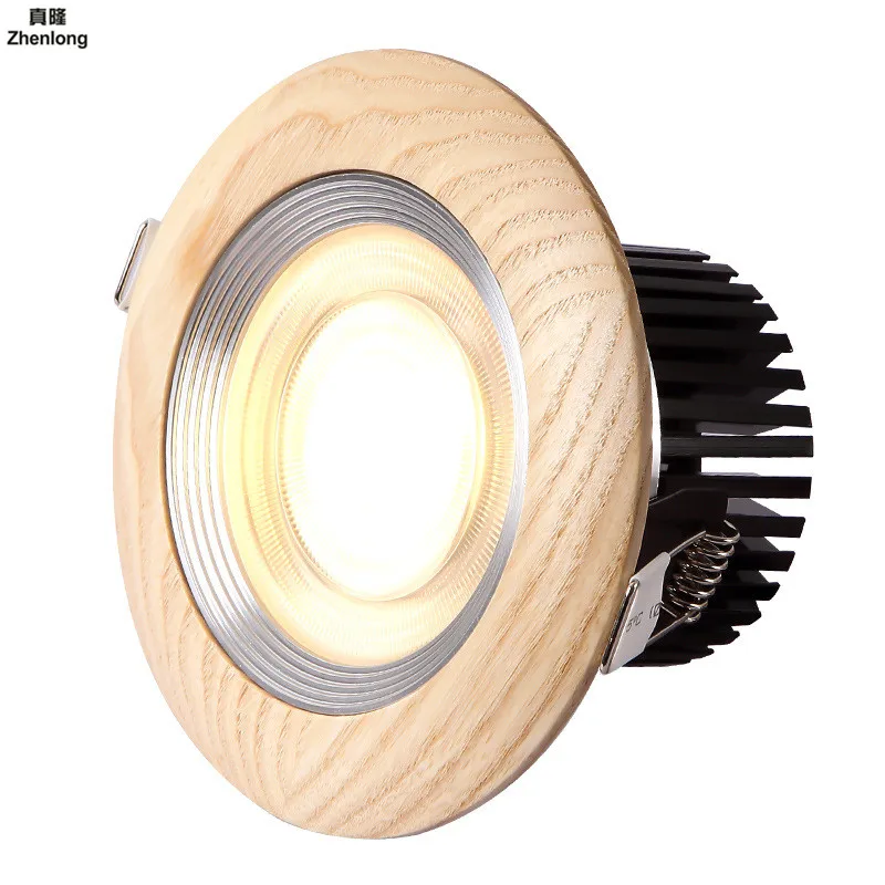 COB Отражатель лампы 5 Вт/12 Вт Led твердой древесины прожектор для гостиной спальни