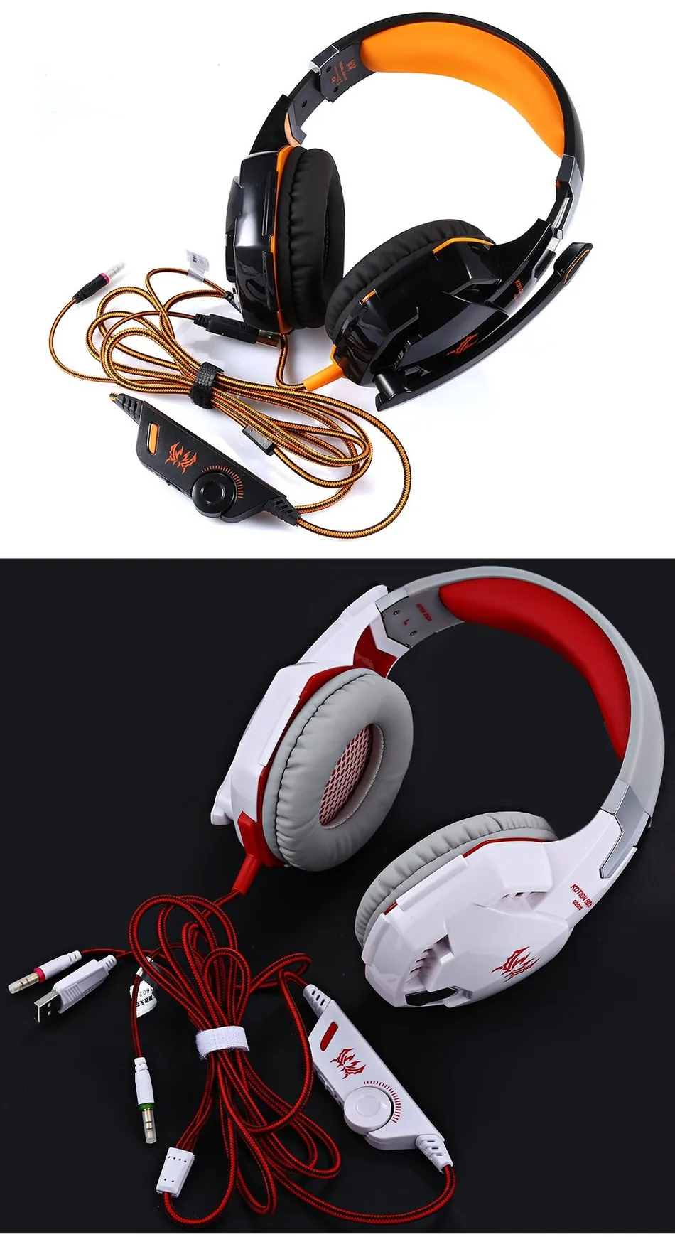Игровые наушники KOTION G2000 Over-ear Игровые наушники гарнитура с микрофоном стерео Бас светодиодный свет для ПК и G4000 G9000