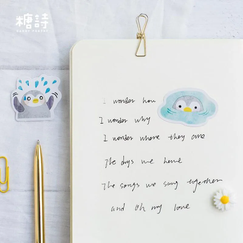 Kawaii Пингвин наклейки в коробках Альбом DIY Скрапбукинг Дневник Блокнот штамп