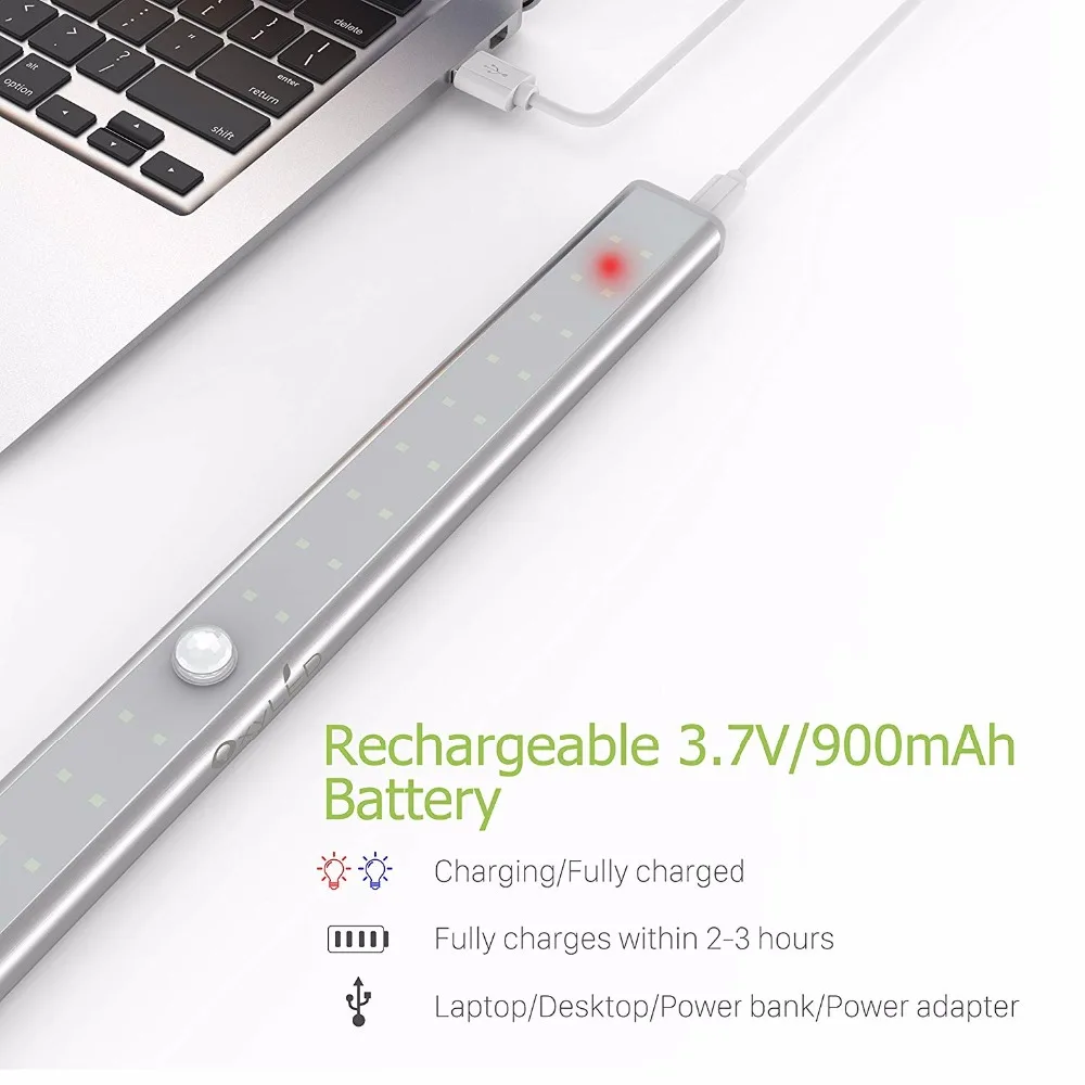 Лампа для шкафа ZjRight с аккумулятором 36 светодиодов зарядка через USB|Подшкафные