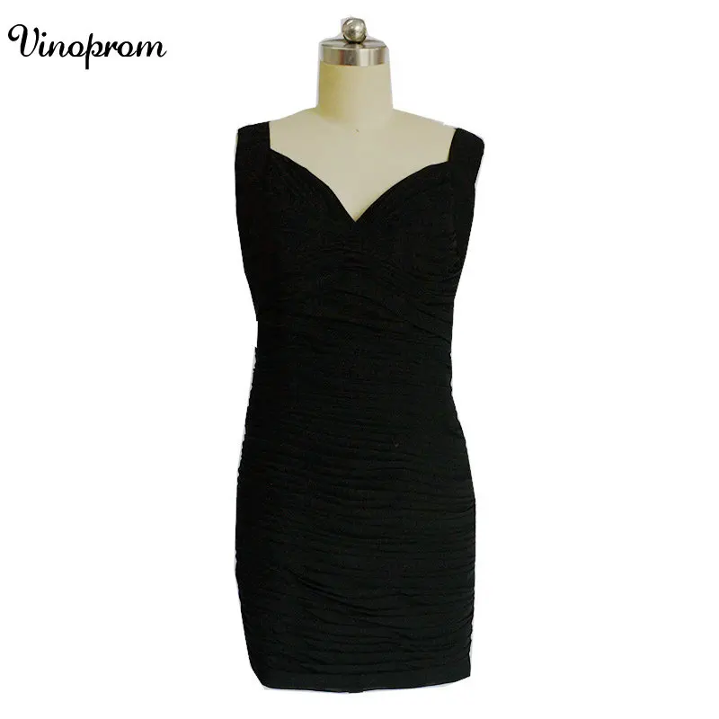 Модные черные синие короткие платья для встречи выпускников с V образным вырезом