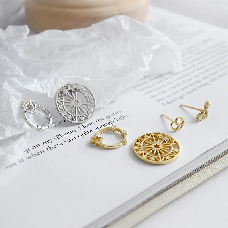 Женские серьги гвоздики из серебра 925 пробы 4 шт./компл.|Серьги-гвоздики| |