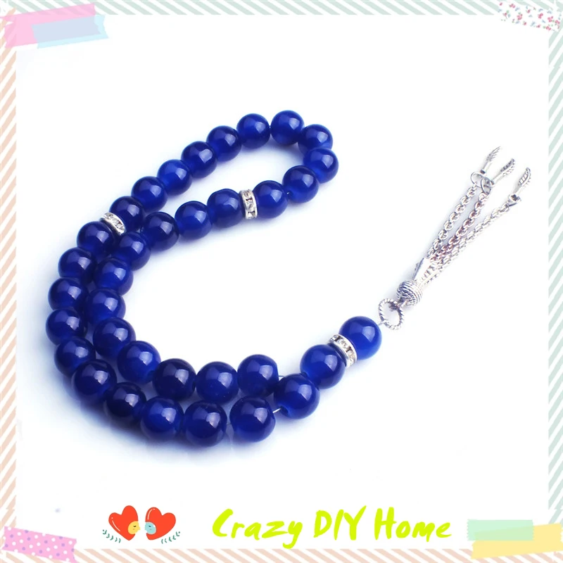 Crazy DIY Home хит продаж 1 шт. хрустальные бусины темно-синие 33 исламские tasbih |