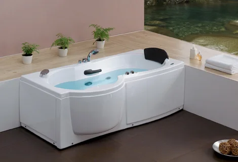 Настенный угловой Стекловолоконный акриловый гидромассажная Ванна левый фартук