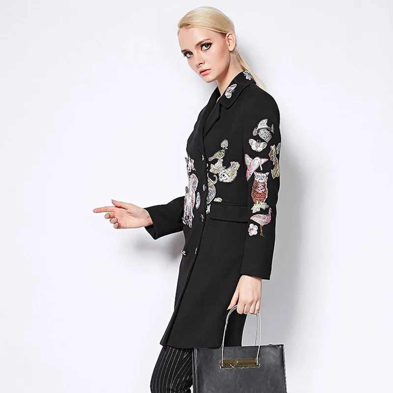 Шерстяные пальто 2020 осень зима новый отложной воротник винтажный полный рукав