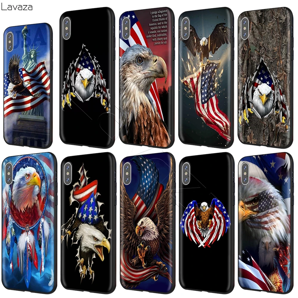 Чехол Lavaza с американским Орлом и флагом США для iPhone 12 mini 11 Pro XS Max XR X 8 7 6 6S Plus 5 5s