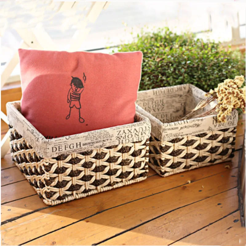 Сельская декоративная настольная корзина для хранения винтажная Ретро белья