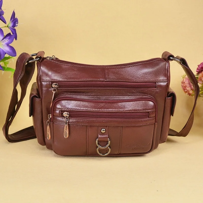 

Gold Coral 100%Genuine leather WoMen's For Shoulder Bags Fashion Cowhide Messenger bags For Lady Multi-size style Crossbody bag