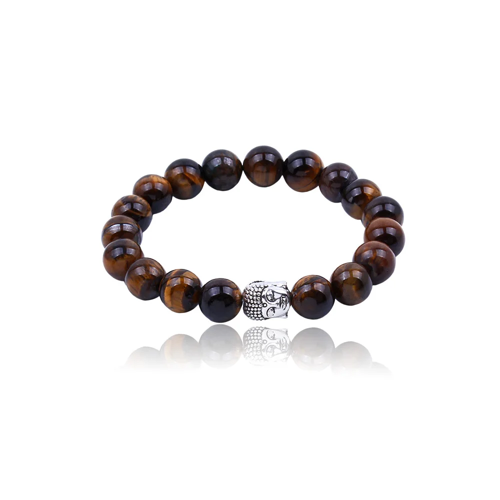 Fashion couple tiger eye bracelet bangle classic Buddha statue natural lava rock charm beads ladies men | Украшения и аксессуары