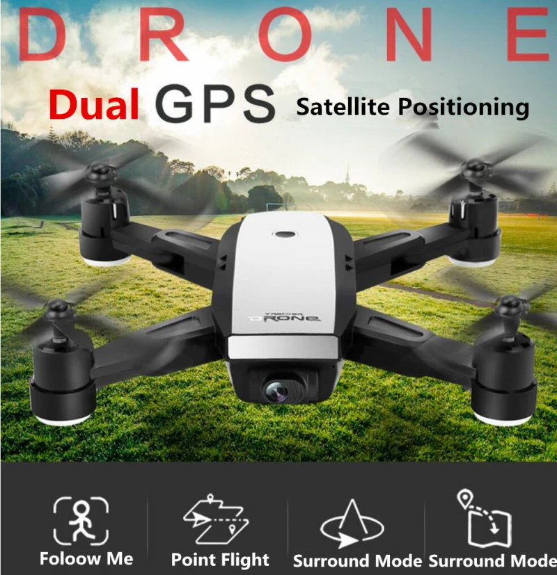 Складной воздушный Дрон GPS Wifi FPV Follow Me пульт дистанционного управления RC 720P 1080P