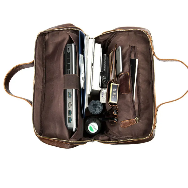 Vintage Genuine Leather Backpack Men Laptop Backpack High Quality Cowhide Leather Male Casual Bags Large Capacity