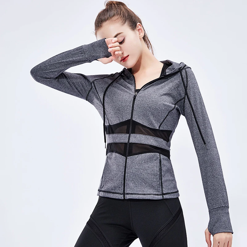 FeelKe Sport Women's Gym Splicing Pullover Zippered Hoodie | Женская одежда