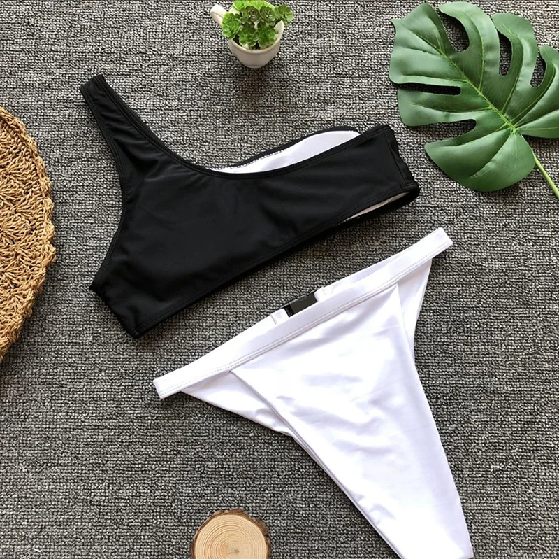 Новый Лидер продаж Полосатый Лоскутная Цвет Купальник бикини set sexy бандо на одно