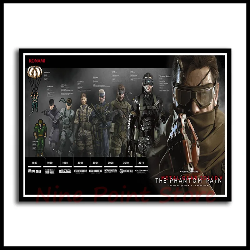 Металлическая Шестерня твердая MGS видео игра плакат и печать художественная живопись настенные картины для гостиной украшения домашнего декора бескаркасные