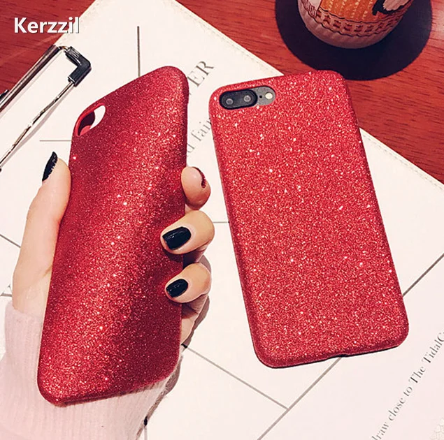 Роскошный блестящий красный мягкий чехол из искусственной кожи для iPhone 7 6 6S Plus на