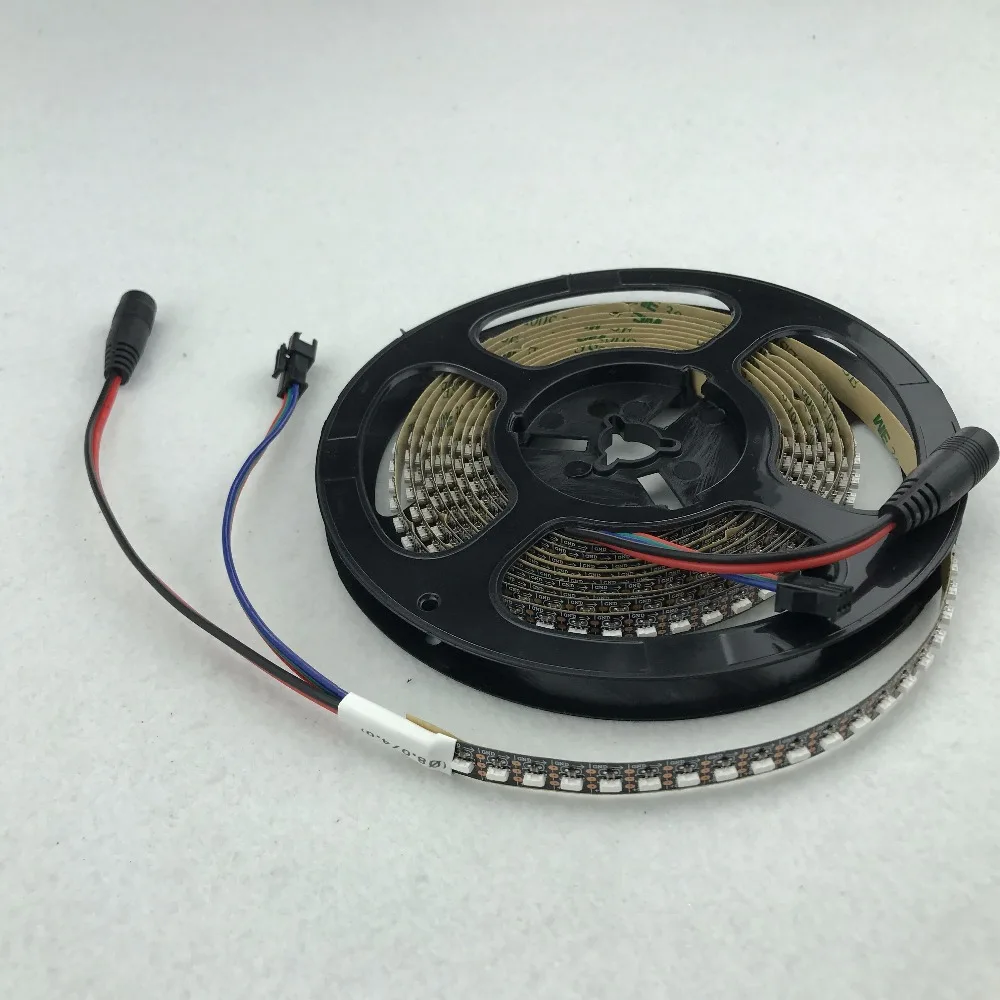 3 м/рулон 144 светодиодный s/m DC5V SK6812-4020 боковой излучающий адресуемый светодиодный гибкий полосы; не водонепроницаемый; IP33; Черный pcb