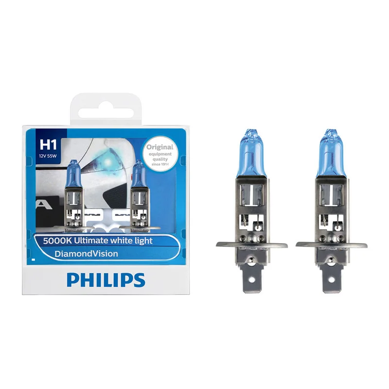 Philips оригинальный H1 12 В 55 Вт P14. Стандартное алмазное видение 5000K Ксеноновые супер