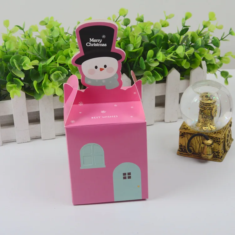 cartoon gift Christmas Wedding candy fruit box colorful christmas eve apple folding cartons cute bag casual | Дом и сад