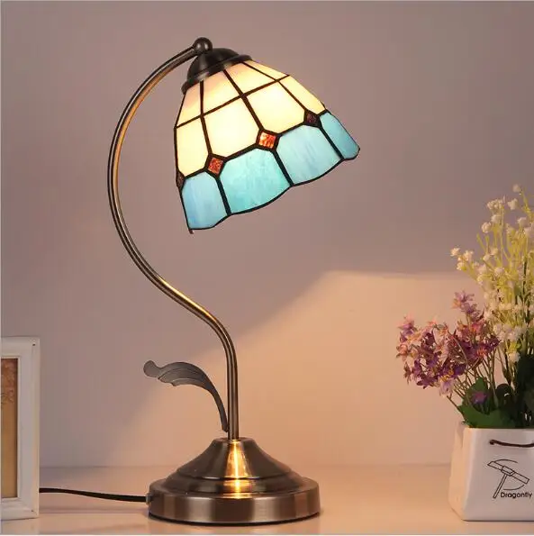 Desk lamp living room bedroom vintage creative desk Mosaic style American country restoring ancient ways glass | Освещение