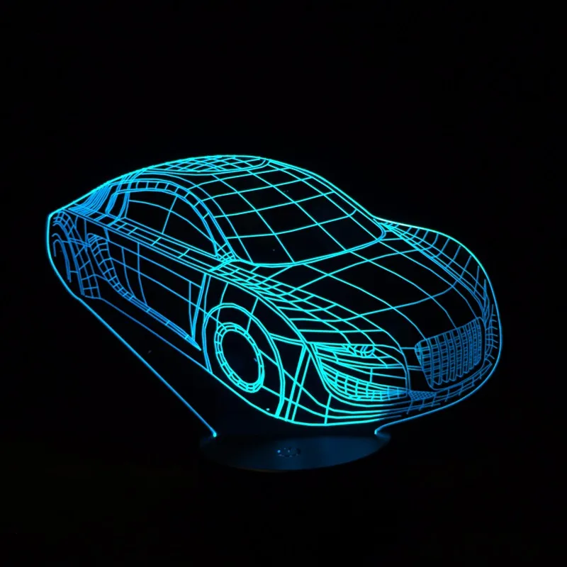 Новое поступление 3D грузовик светодиодные лампы мульти-изменение цвета Ночной светильник акриловый лампада Пан торт подарок