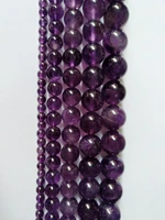 natural aa quality amethyst quartz crystal bead ameth yst stone bead for jewelry making 4mm 6mm 8mm 10mm 12mm 15 5str